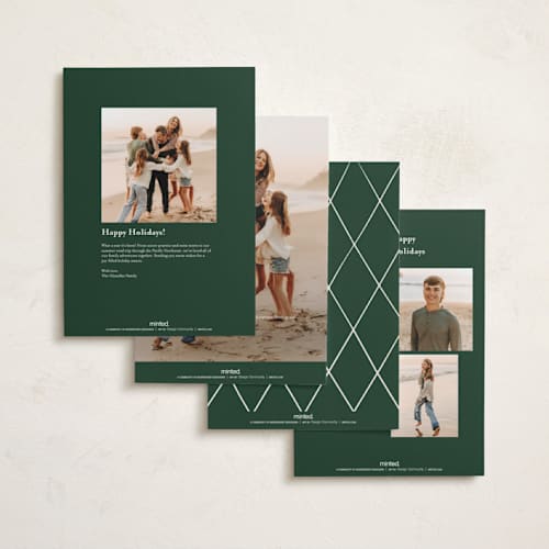 This is a evergreen holiday photo cards with standard by Ekko Studio called christmas coquette printing on recycled smooth signature in grand