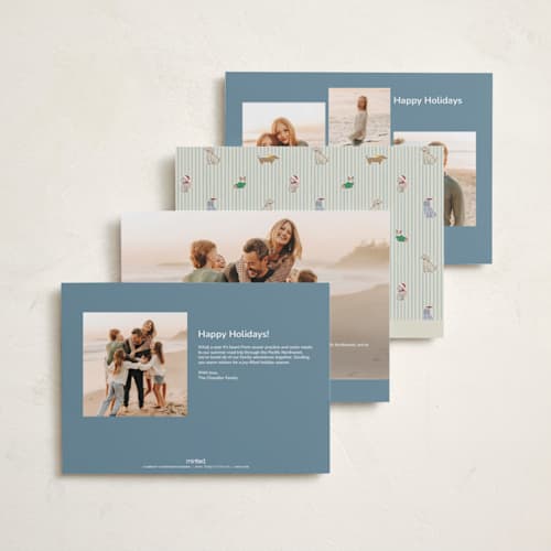 This is a frost holiday photo cards with standard by Daisyworks Studio called paws & pinstripes printing on signature in grand