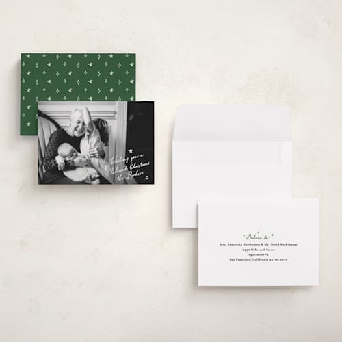 This is a snow holiday photo cards with standard by Adelyn T. called starry sketch printing on signature in grand