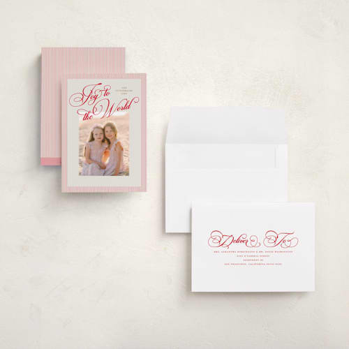 This is a sprinkles holiday photo cards with standard by Jackie Crawford called classic double frame printing on signature in grand