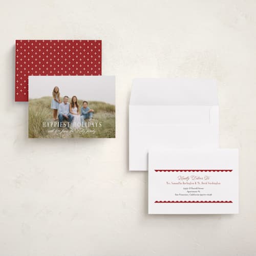 This is a snow holiday photo cards with standard by Laura Hankins called augusta printing on signature in grand