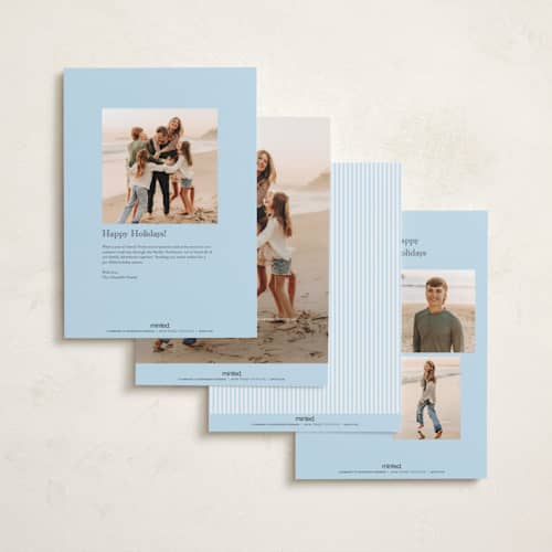 This is a sky holiday photo cards with standard by Bayberry Kate called woven pine printing on recycled smooth signature in grand