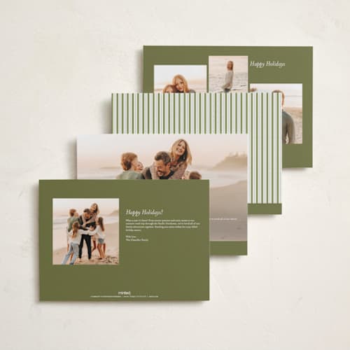This is a sage holiday photo cards with standard by Sara Hicks Malone called fair isle printing on signature in grand