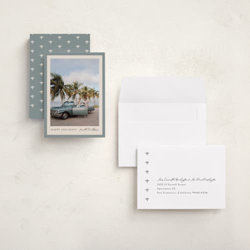 This is a pool holiday photo cards with standard by Chris Griffith called holiday band printing on signature in grand