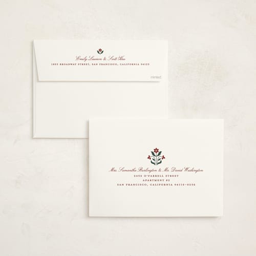 This is a mulled wine holiday photo cards with standard by Kelly Watkins called poinsettia printing on signature in grand