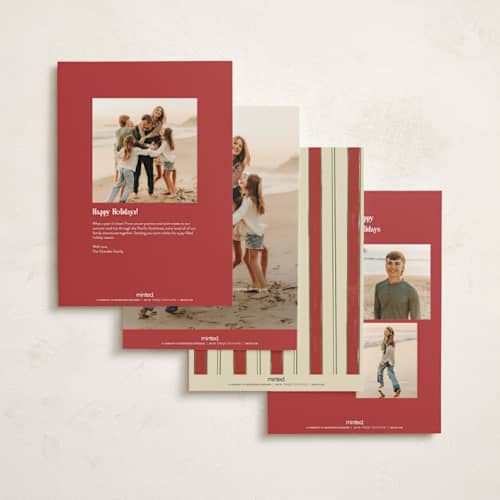 This is a stocking holiday photo cards with standard by Creo Study called wrapped printing on signature in grand