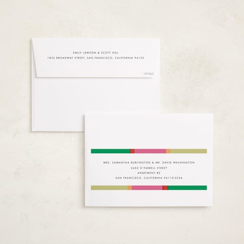 This is a gumdrop holiday photo cards with standard by Morgan Kendall called color coded printing on signature in grand