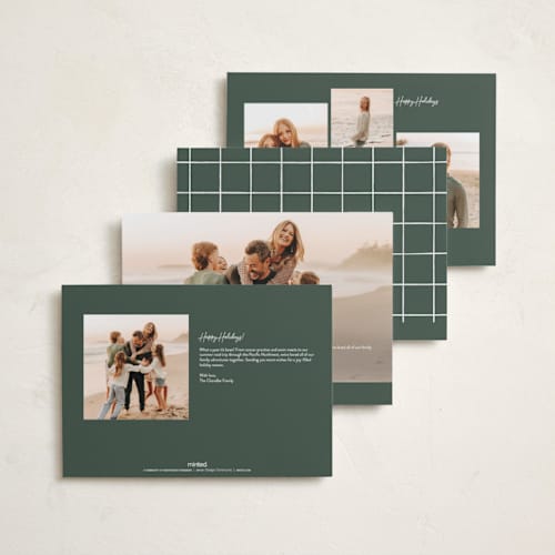 This is a pine holiday photo cards with standard by Kacey Kendrick Wagner called wonderful year printing on recycled smooth signature in grand