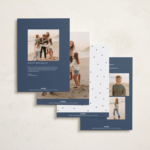 This is a blue spruce holiday photo cards with standard by Yuliya Evseeva called little bow printing on recycled smooth signature in grand