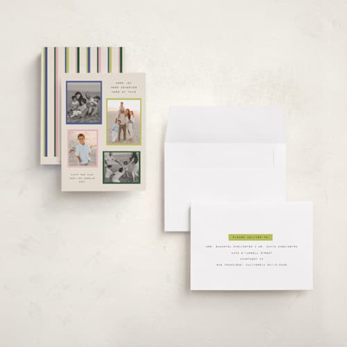 This is a spark holiday photo cards with standard by Kercia Jane called color notes printing on signature in grand