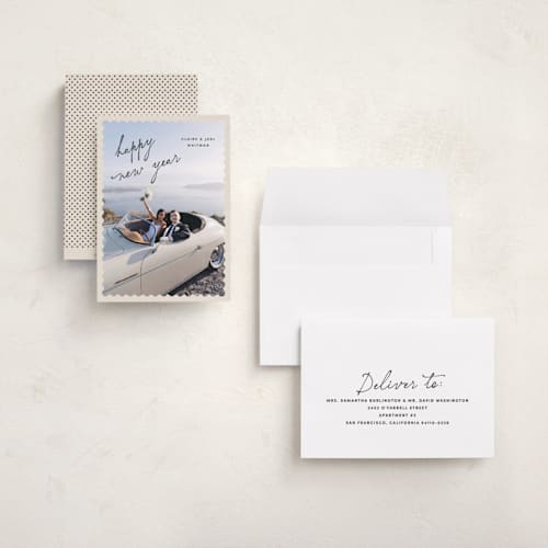 This is a ink holiday photo cards with standard by Pixel and Hank called in frame printing on signature in grand