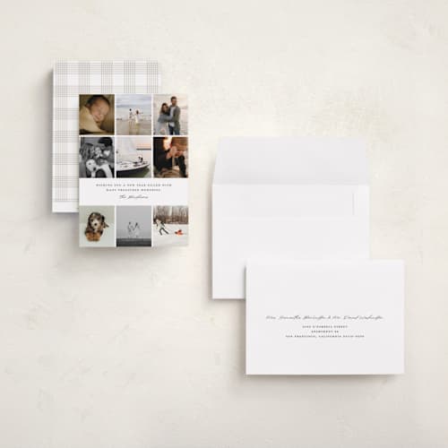 This is a snow holiday photo cards with standard by Angela Garrick called treasures printing on signature in grand