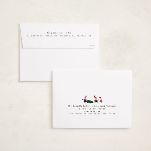 This is a santa holiday photo cards with standard by Julie Murray called north pole party printing on recycled smooth signature in grand