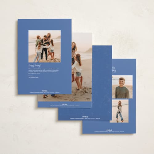This is a ocean holiday photo cards with standard by Teju Reval called bold gingham printing on recycled smooth signature in grand