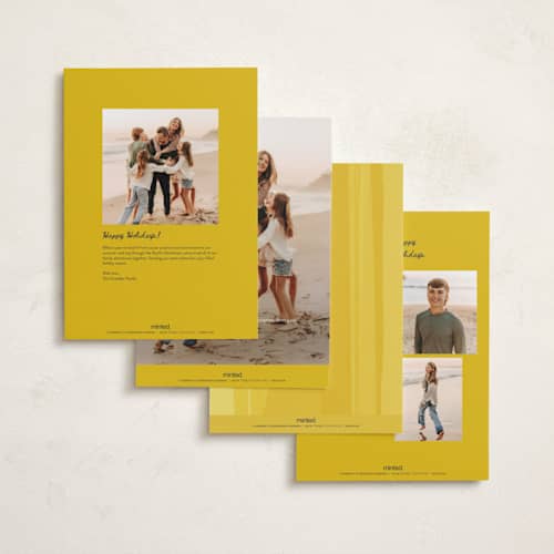 This is a powder holiday photo cards with standard by Kamala Nahas called snapshot printing on recycled smooth signature in grand