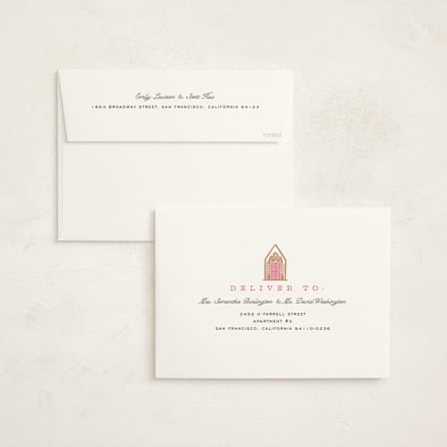 This is a cotton candy holiday photo cards with standard by Pixel and Hank called holiday greetings printing on signature in grand