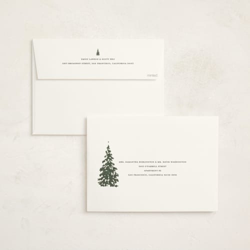 This is a juniper holiday photo cards with standard by Wendy Keller called frosty morning printing on signature in grand