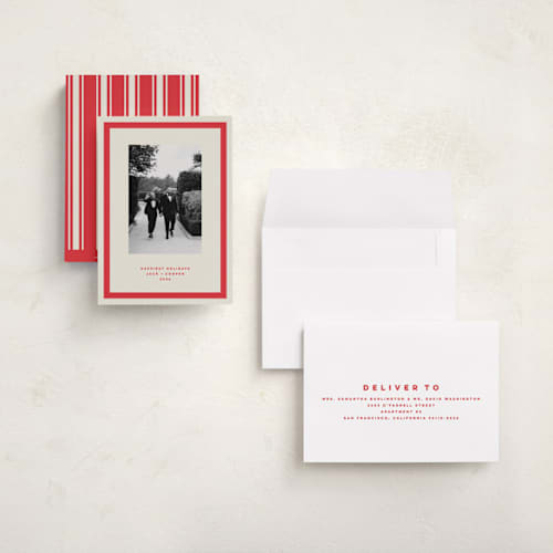 This is a santa suit holiday photo cards with standard by Kristie Kern called cooper printing on signature in grand