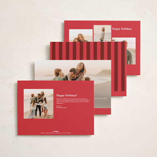 This is a holly berry holiday photo cards with standard by Kristie Kern called revelry printing on signature in grand