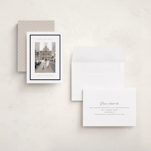 This is a snow holiday photo cards with standard by Adelyn T. called chic printing on recycled smooth signature in grand