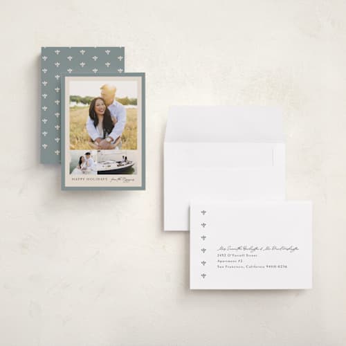 This is a pool holiday photo cards with standard by Chris Griffith called holiday band printing on signature in grand