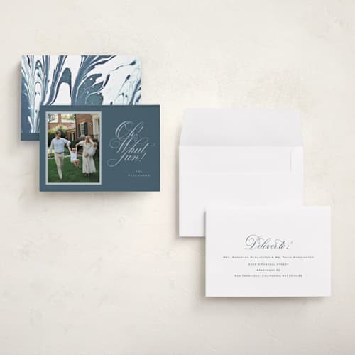 This is a bluebird holiday photo cards with standard by Erin Hodges called family traditions printing on signature in grand