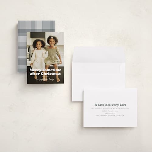 This is a snowflake holiday photo cards with standard by Hudson meet Rose called sometime printing on recycled smooth signature in grand