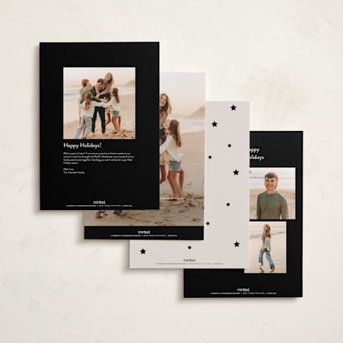 This is a eggnog holiday photo cards with standard by Tamara Hilje called film stories printing on signature in grand