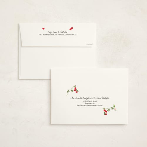 This is a evergreen holiday photo cards with standard by Michelle Harrick called green branches printing on signature in grand