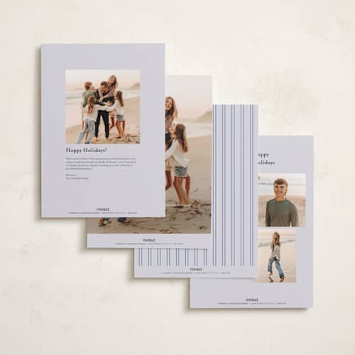 This is a frozen pond holiday photo cards with standard by Everett Paper Goods called glide printing on signature in grand