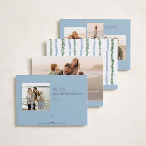 This is a iceberg holiday photo cards with standard by Pixel and Hank called disney's mickey bough border printing on signature in grand