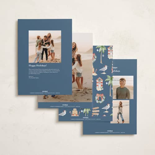 This is a sea salt holiday photo cards with standard by Sarah Knight called beach holidays printing on recycled smooth signature in grand