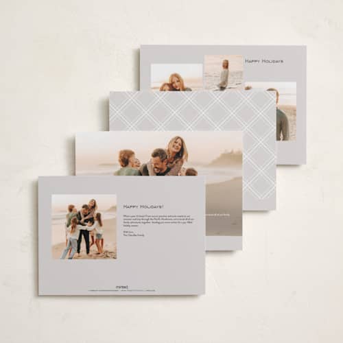 This is a snow holiday photo cards with standard by Nicole Walsh called elegant trio printing on recycled smooth signature in grand
