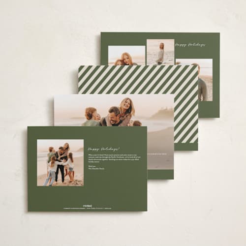 This is a forest holiday photo cards with standard by Roxy Cervantes called mostly good printing on recycled smooth signature in grand