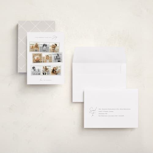 This is a snow holiday photo cards with standard by Lisa McLean called joyful memories printing on recycled smooth signature in grand