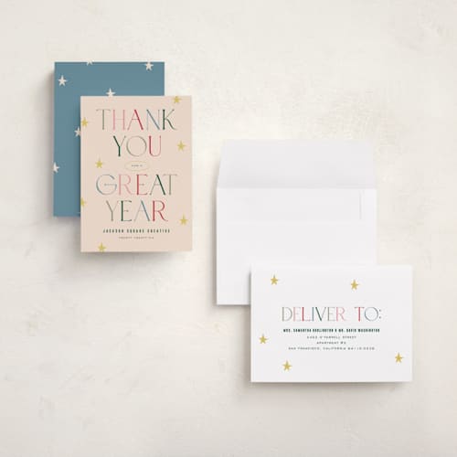 This is a sugar cookie holiday photo cards with standard by Pixel and Hank called a great year printing on signature in grand