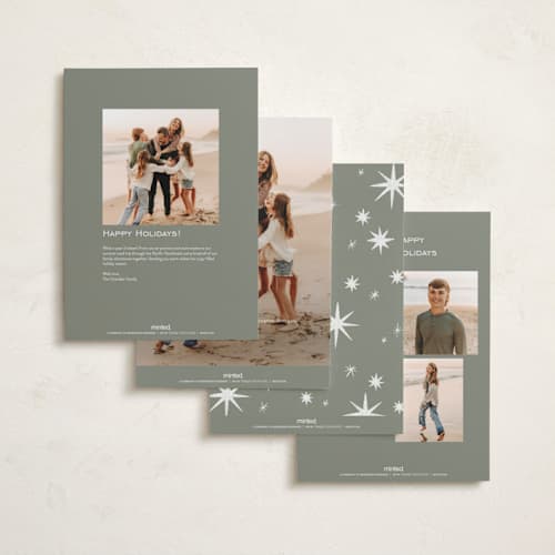 This is a snow holiday photo cards with standard by Wildfield Paper Co called twinkle! printing on recycled smooth signature in grand