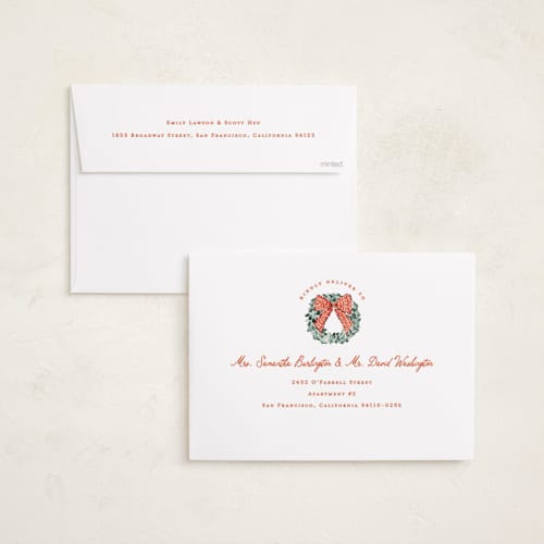 This is a santa suit holiday photo cards with standard by Sarah Knight called snow much fun printing on signature in grand