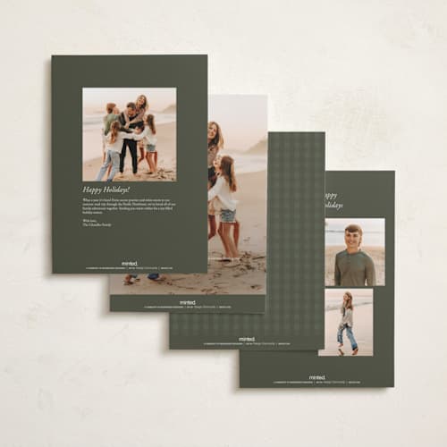 This is a pine holiday photo cards with standard by Brianne Larsen called classic frame printing on signature in grand