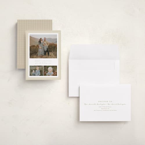 This is a macadamia nut holiday photo cards with standard by Brianne Larsen called classic frame printing on signature in grand
