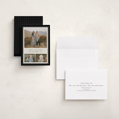 This is a licorice holiday photo cards with standard by Brianne Larsen called classic frame printing on signature in grand