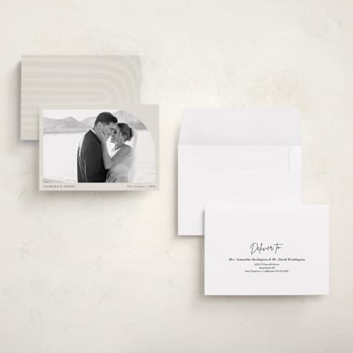 This is a eggnog holiday photo cards with standard by Oma N. Ramkhelawan called arched simplicity printing on recycled smooth signature in grand