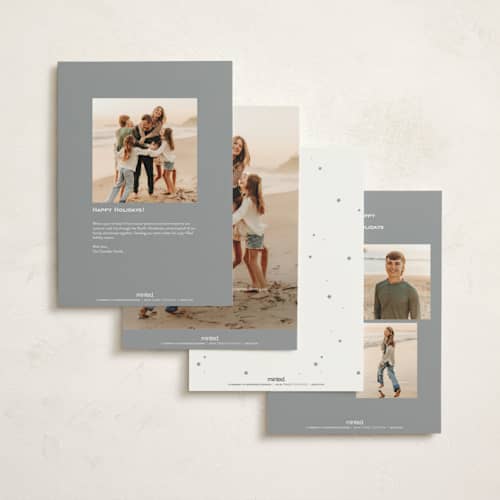 This is a snowflake holiday photo cards with standard by Leia Matt called holiday spin printing on signature in grand