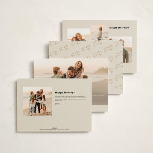 This is a sand holiday photo cards with standard by Elly called howdy printing on signature in grand