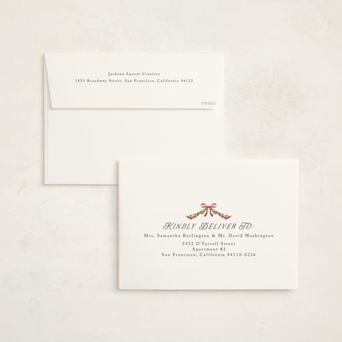 This is a rosy cheeks holiday photo cards with standard by Petra Kern called la porta printing on signature in grand
