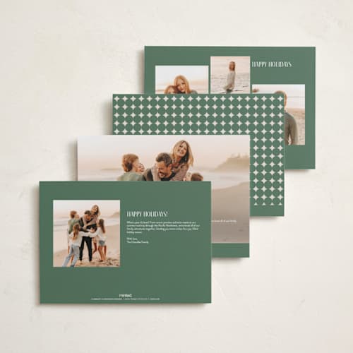 This is a evergreen holiday photo cards with standard by Sarah Curry called berkeley printing on signature in grand