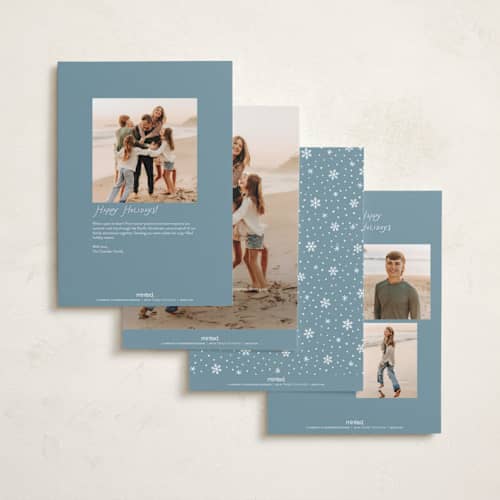 This is a frost holiday photo cards with standard by Hooray Creative called whimsical type printing on signature in grand