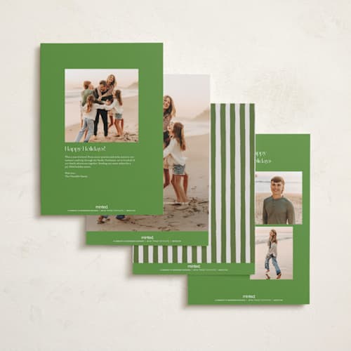 This is a pine holiday photo cards with standard by Pati Cascino called gibson printing on recycled smooth signature in grand