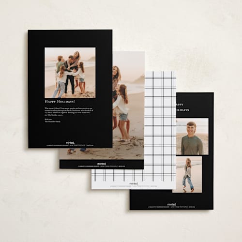 This is a snow holiday photo cards with standard by Stacey Meacham called minimal merry printing on recycled smooth signature in grand