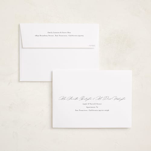 This is a snow holiday photo cards with standard by Stacey Meacham called minimal merry printing on recycled smooth signature in grand